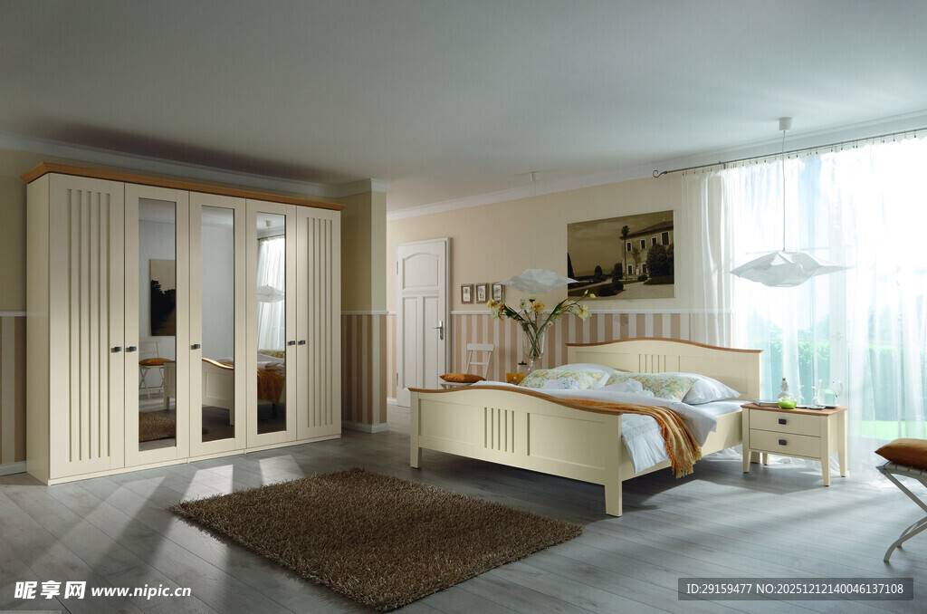 简约温馨卧室室内场景