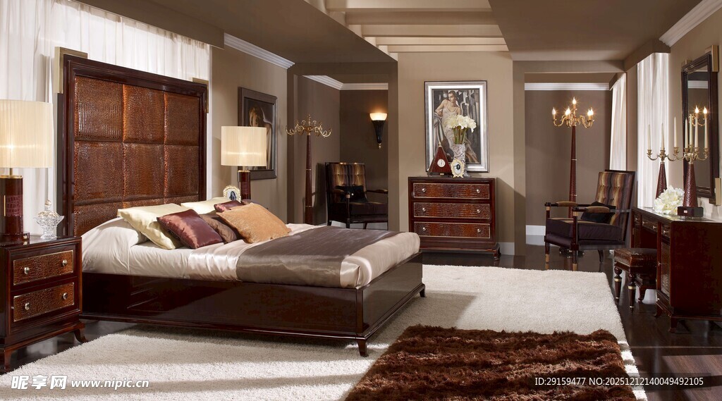 豪华欧式风格卧室场景