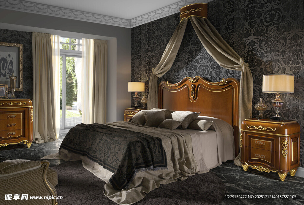 豪华古典风格卧室展示