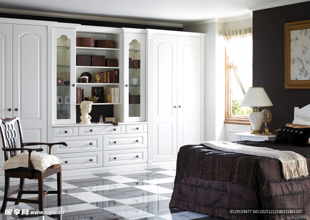 现代简约风格卧室与收纳柜