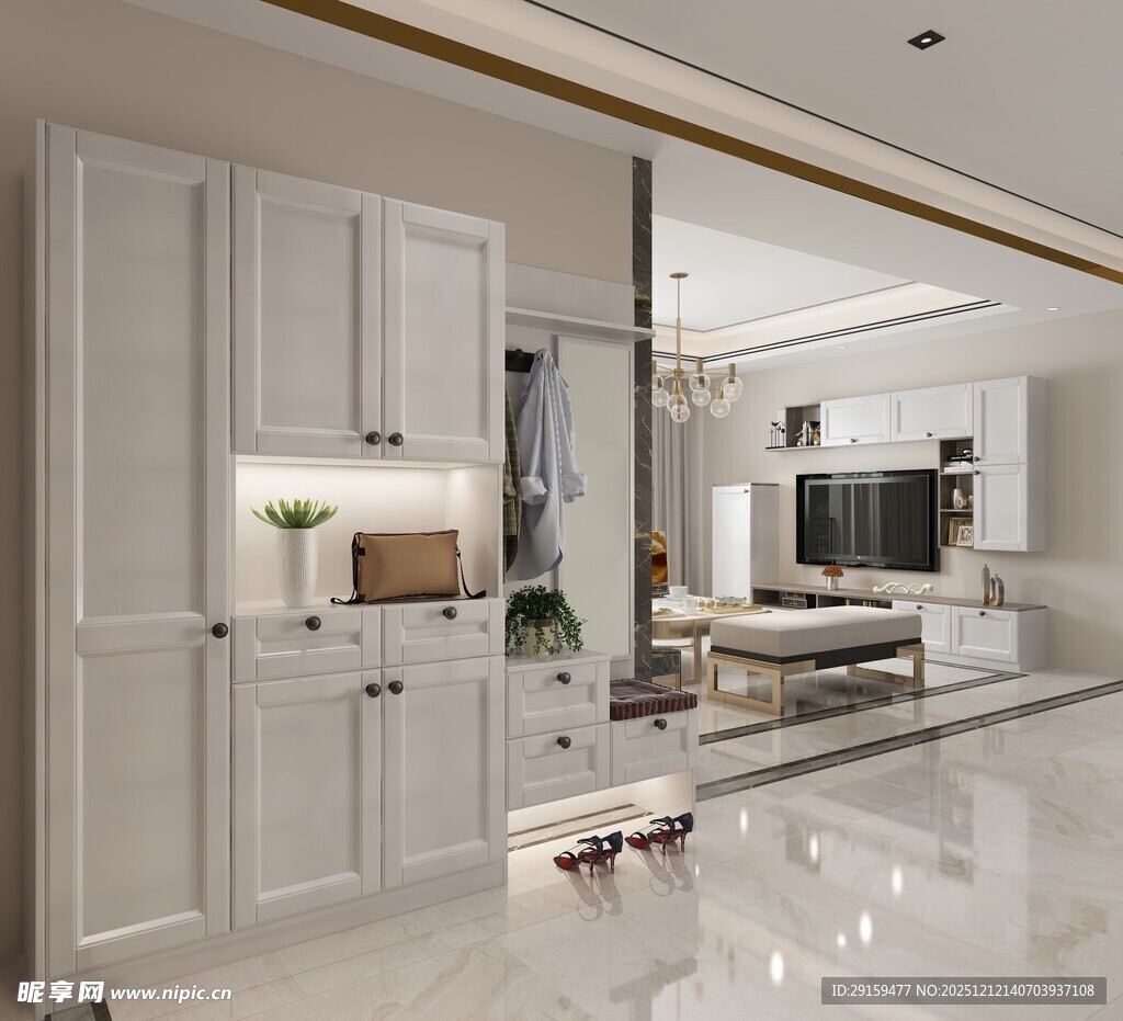 现代简约风格客厅与收纳柜