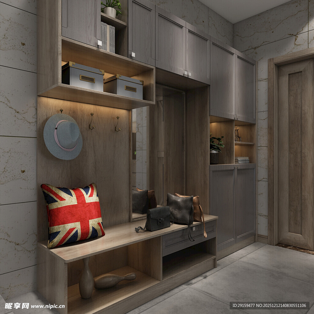 工业风客厅角落置物架