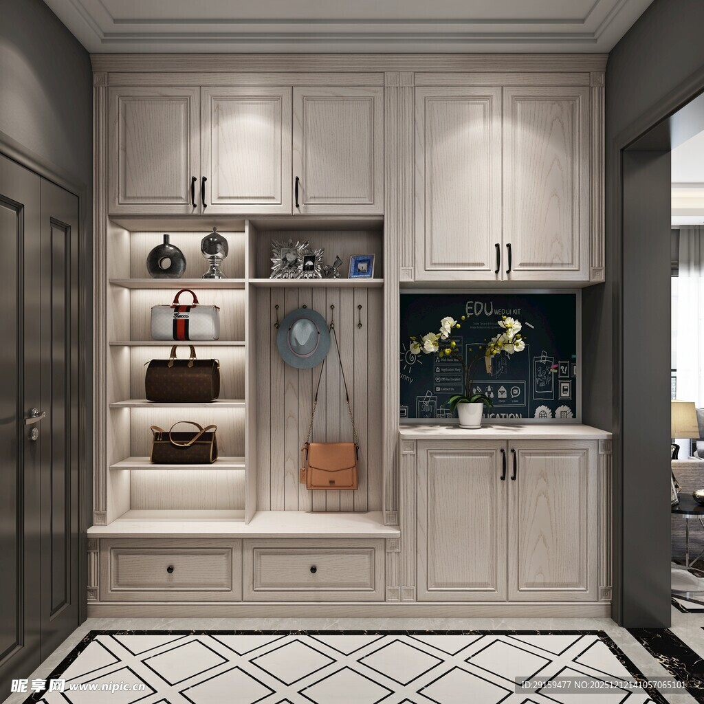 现代简约风客厅收纳柜设计