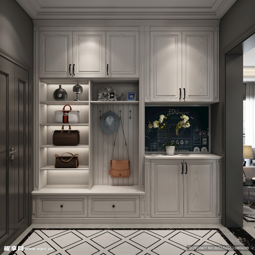 现代简约风客厅收纳柜设计