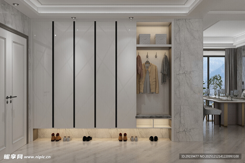 现代简约风格的入户鞋柜设计