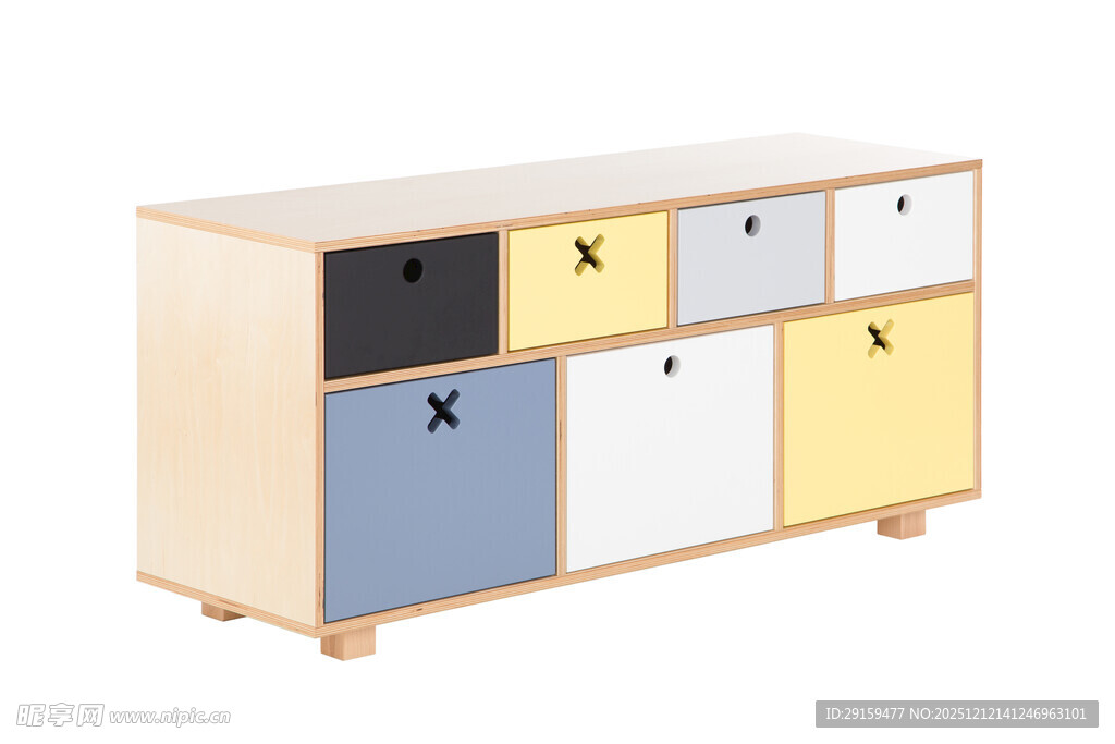 多彩简约风木质储物柜