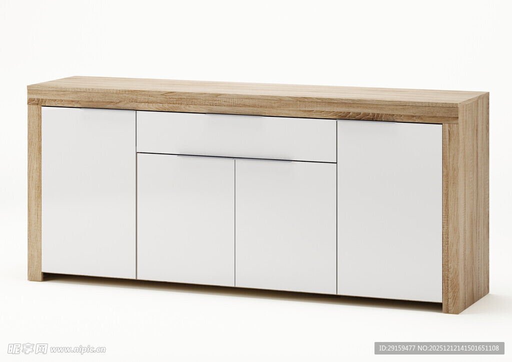 简约现代木质白色储物柜