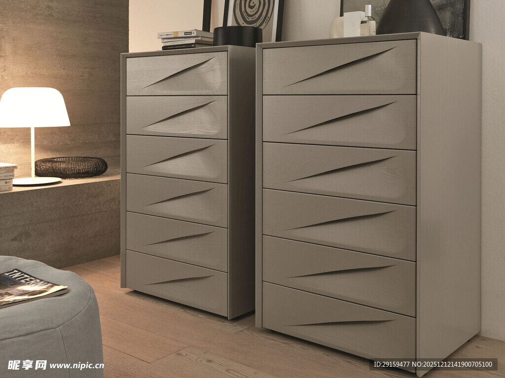 现代简约风格灰色储物柜