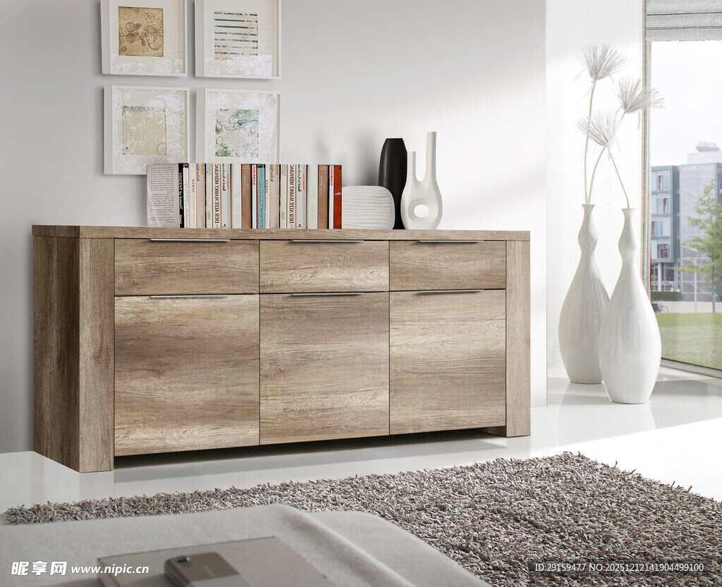 现代简约木质储物柜展示