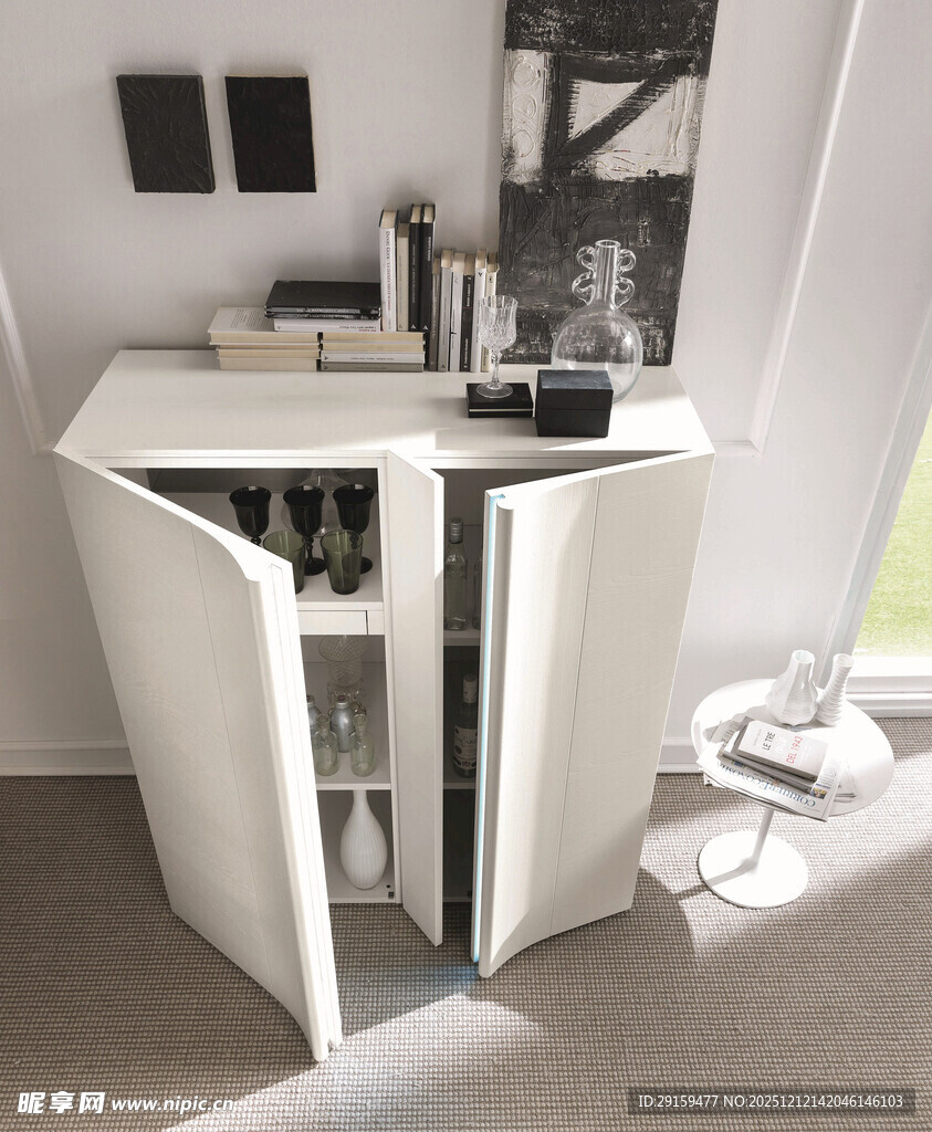 现代简约风格白色转角柜