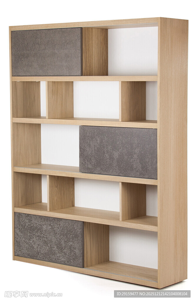 简约木质多格收纳书架