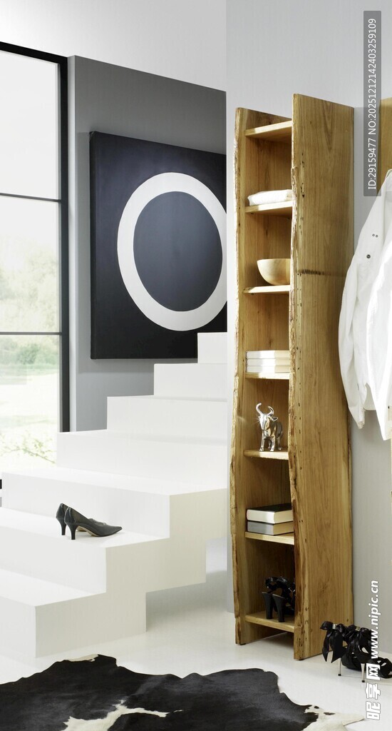 现代风格木质开放式衣帽架