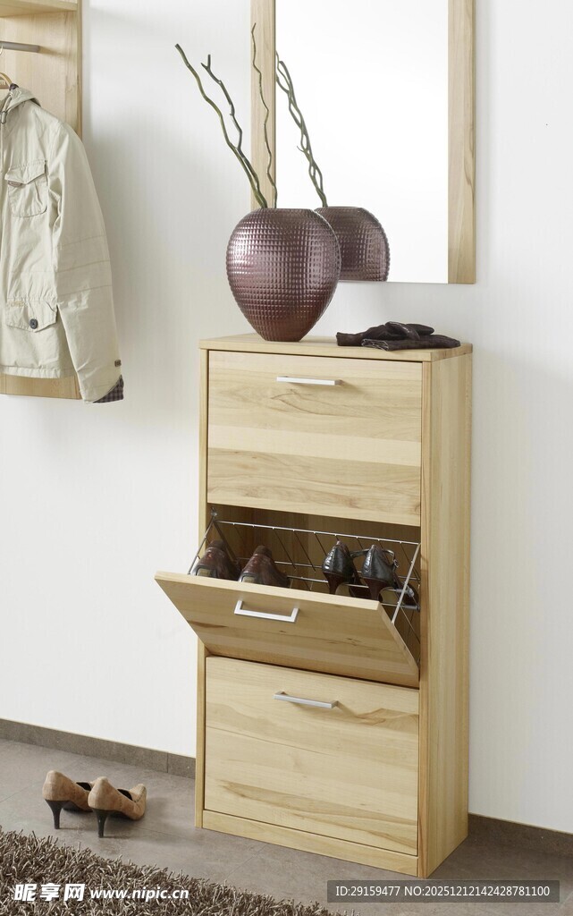 简约木质鞋柜收纳好帮手