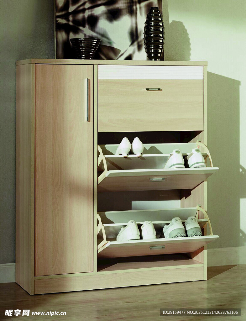 简约木质鞋柜收纳多双鞋