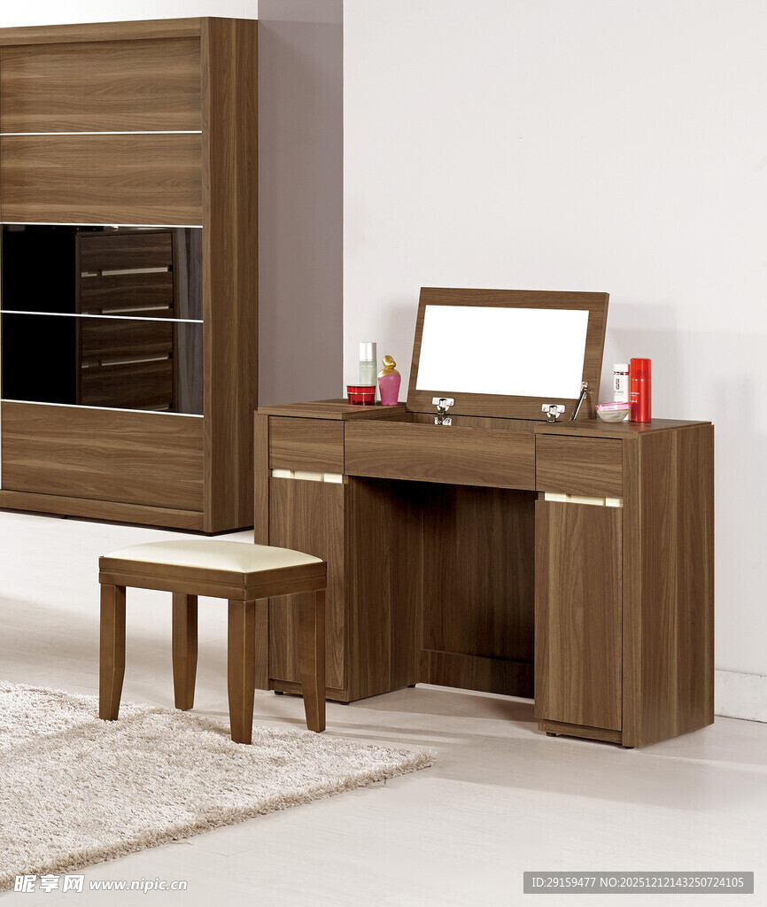 现代简约木质梳妆台组合