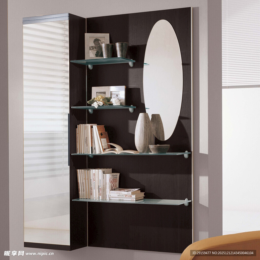 现代简约风格转角书架