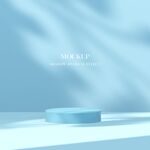 浅蓝色简约产品展示台