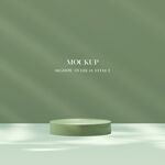 简约绿色圆形展示台