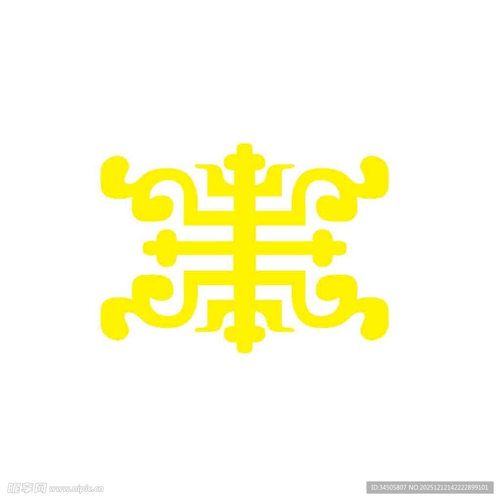 传统黄色花纹图案