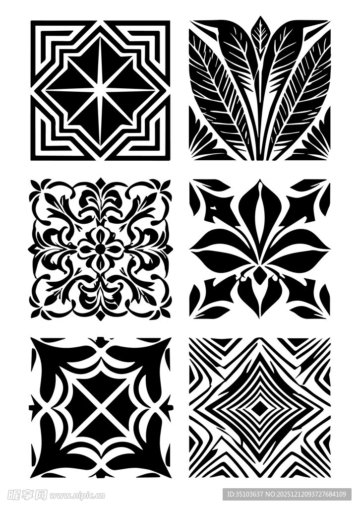 复古黑白几何图案集