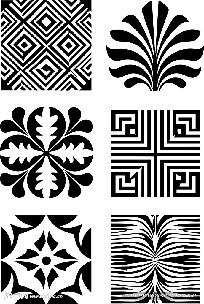 复古黑白几何图案集