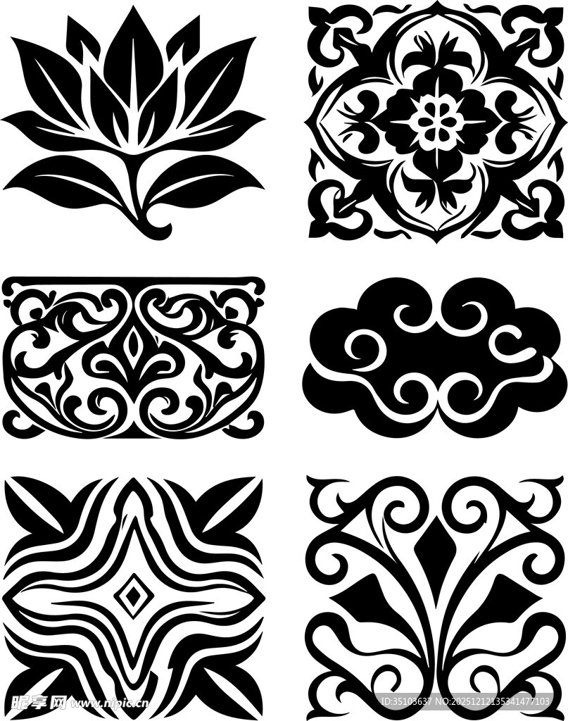 中式传统花纹图案集合