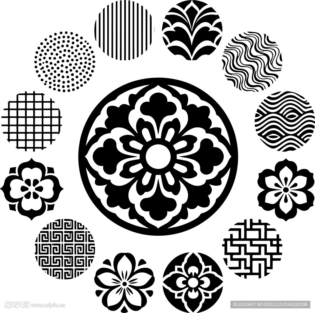 中式传统花纹图案集合