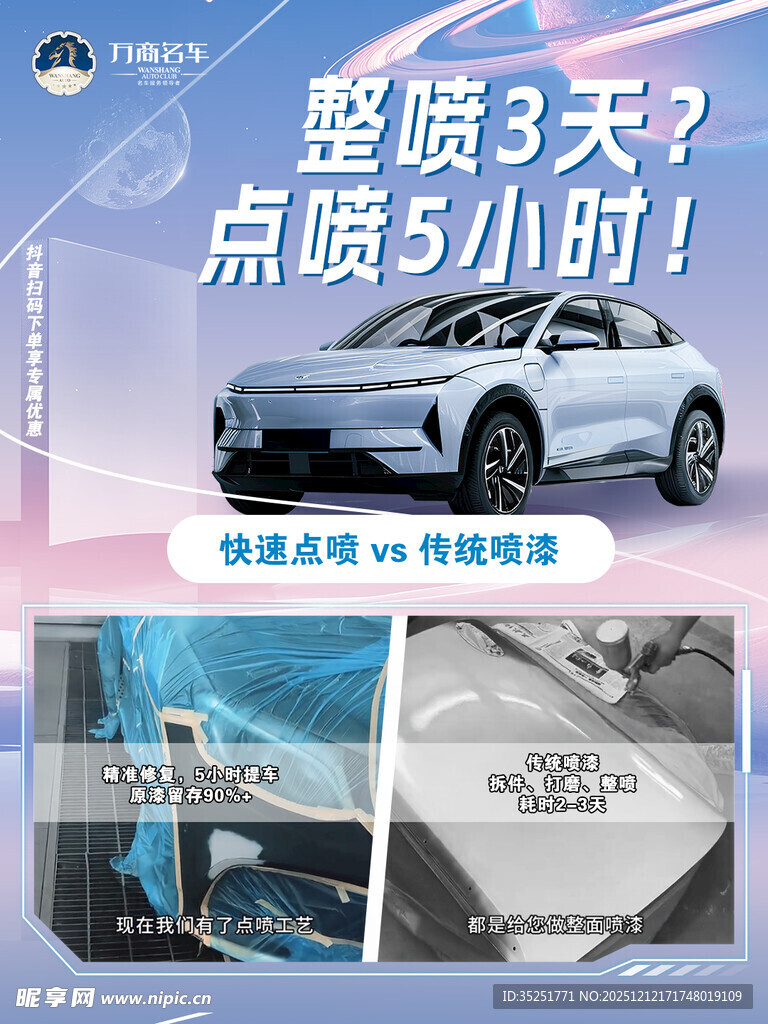 汽车整喷与点喷时效对比