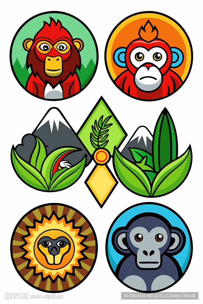 动物与自然元素图标集