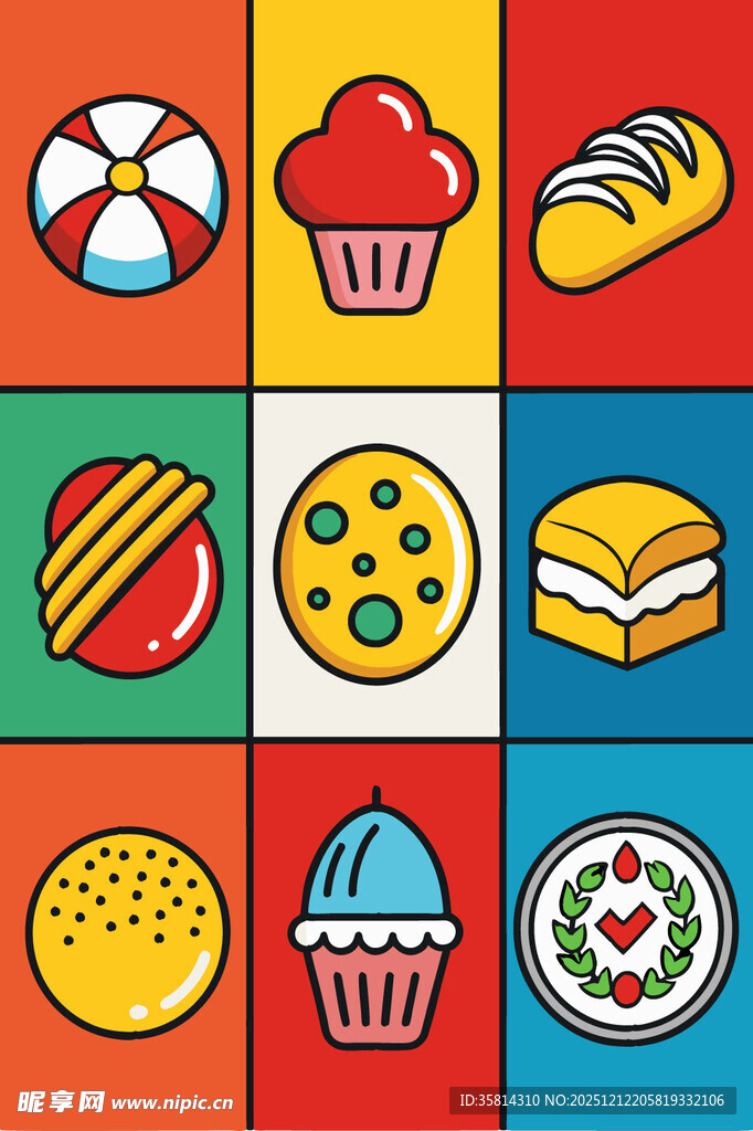 多彩美味糕点与零食集合