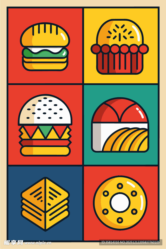 多彩美味的各式糕点与餐食