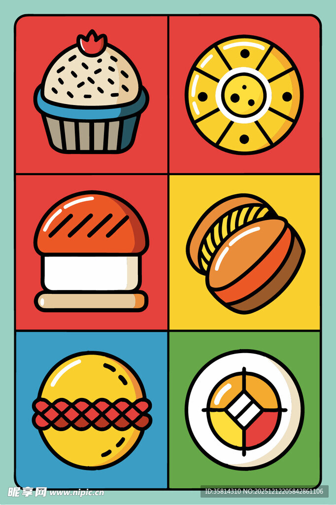 多彩美味糕点与小吃集合