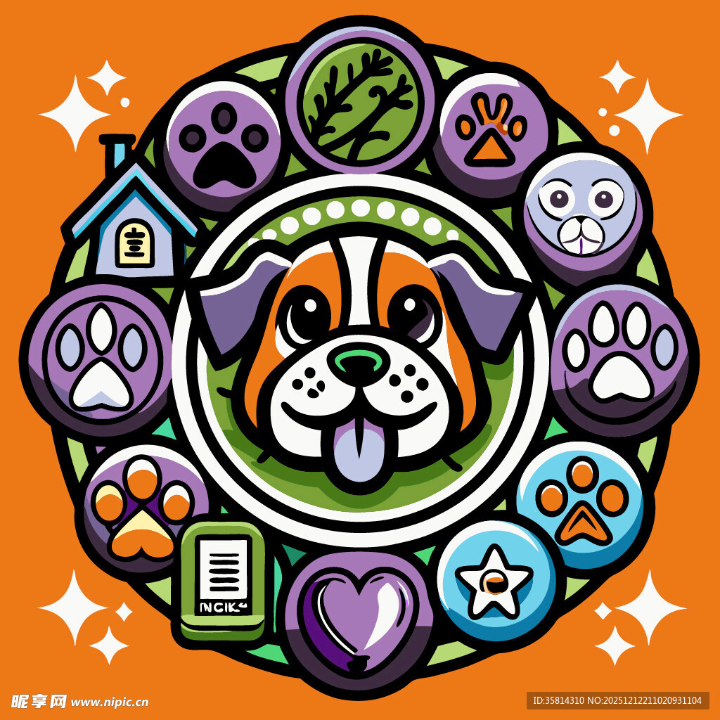 可爱宠物主题图标集合