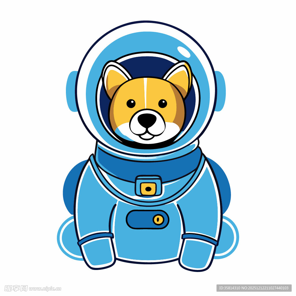 穿宇航服的可爱柴犬