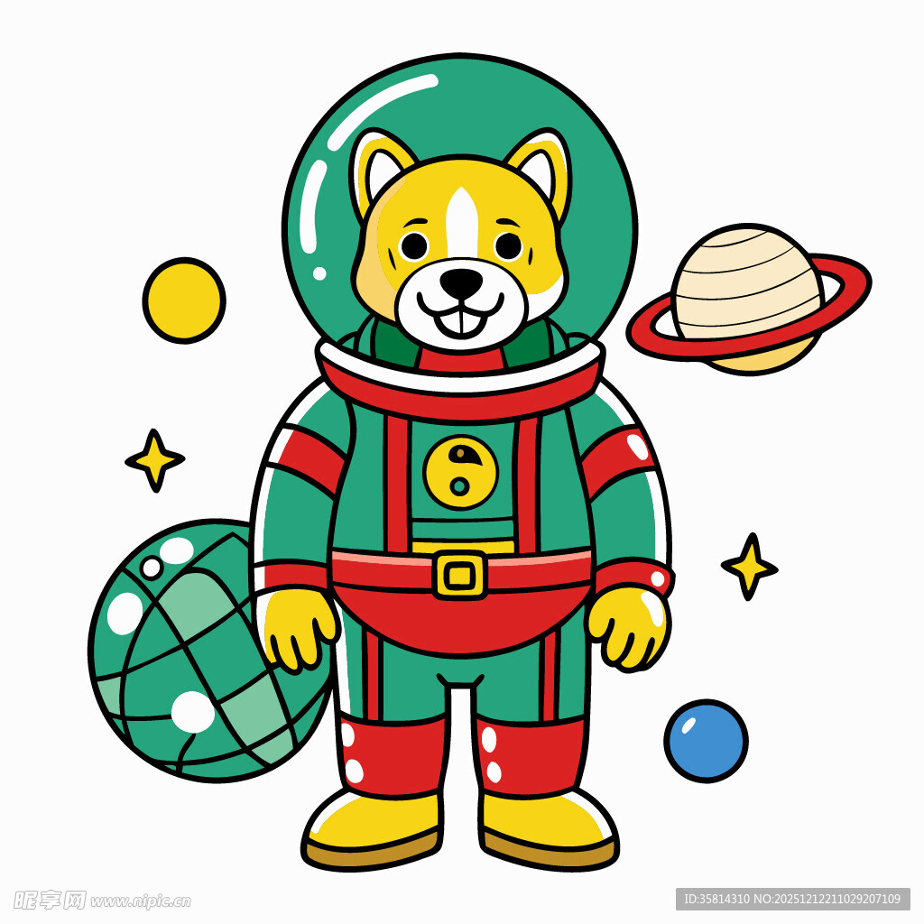 宇航装小狗遨游太空