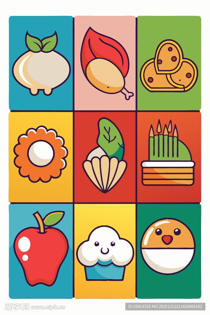 多彩卡通图案积木块