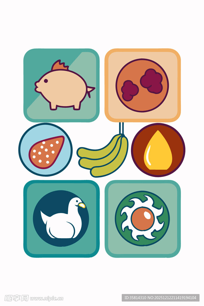 多样食物图标集合