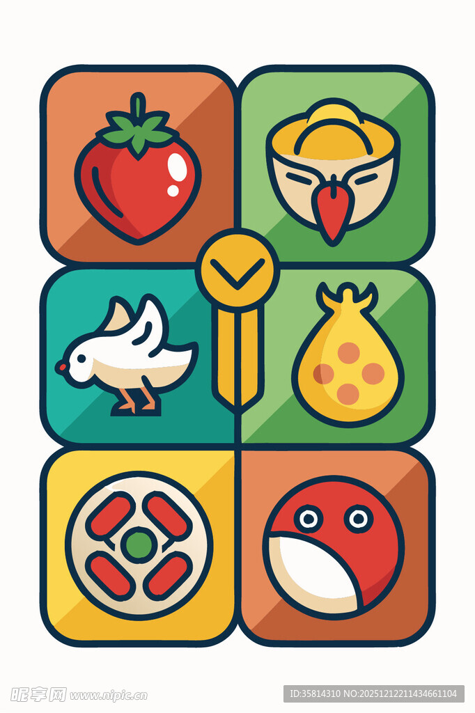 多彩卡通食物与物品图标