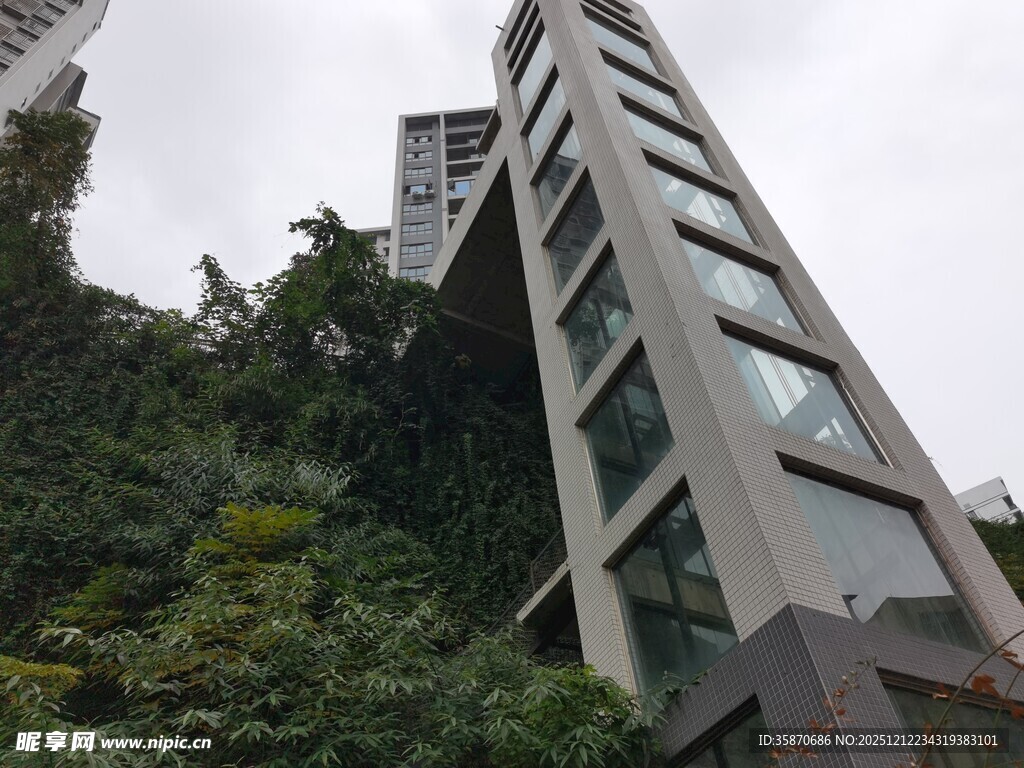 绿植环绕的现代高楼