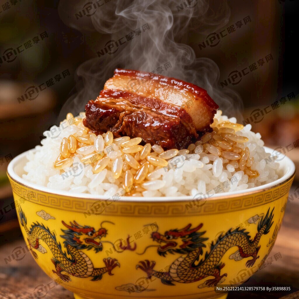 一个黄色的龙凤瓷碗