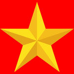 红色背景上   金色五角星