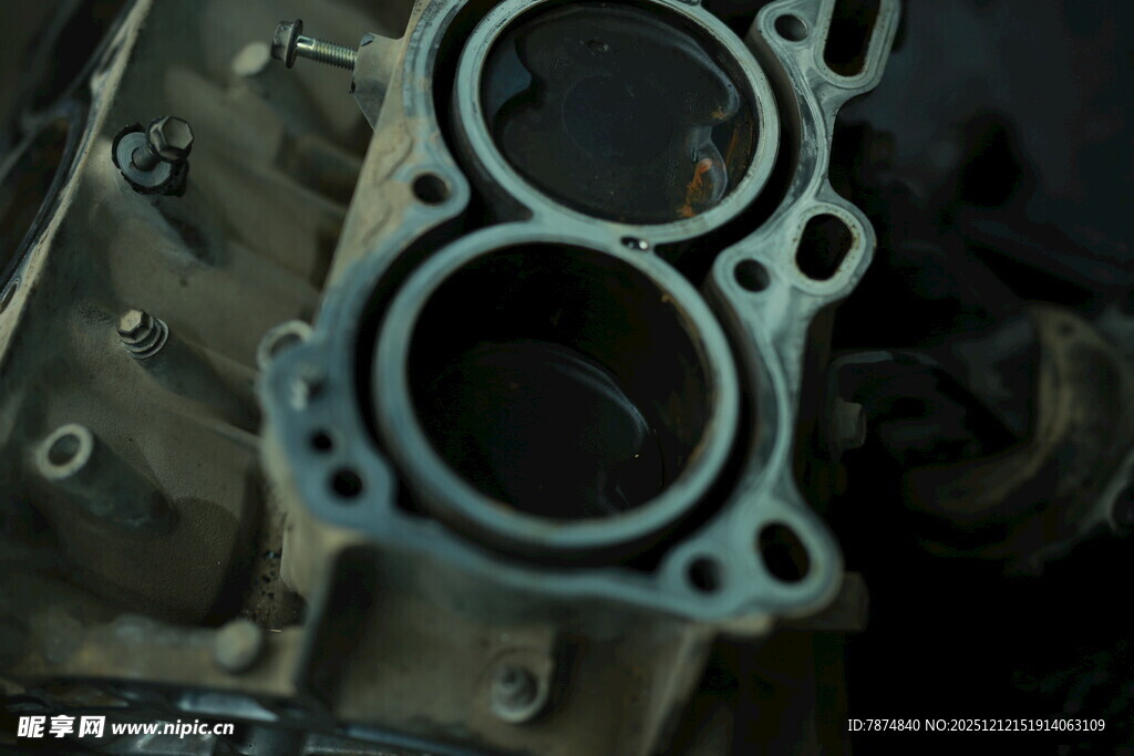 汽车发动机部件特写