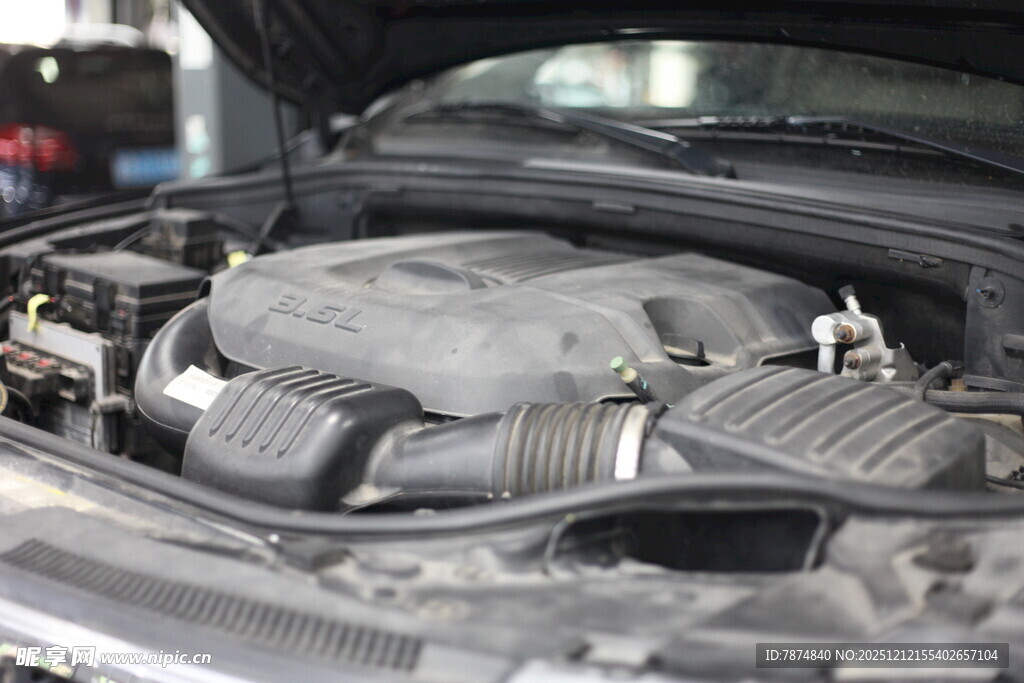 汽车发动机特写