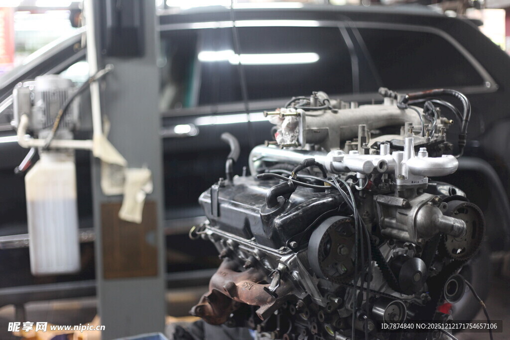 汽车发动机特写