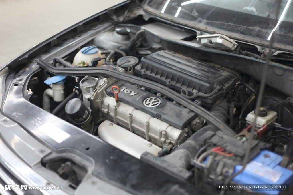 汽车发动机内部特写