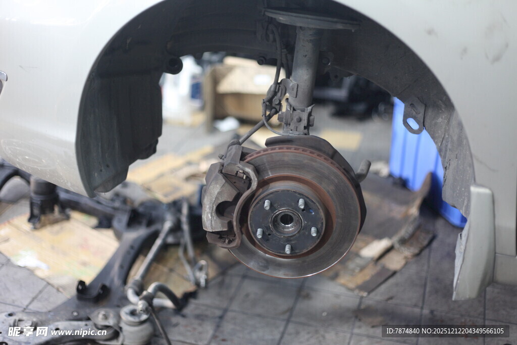 汽车刹车系统部件特写