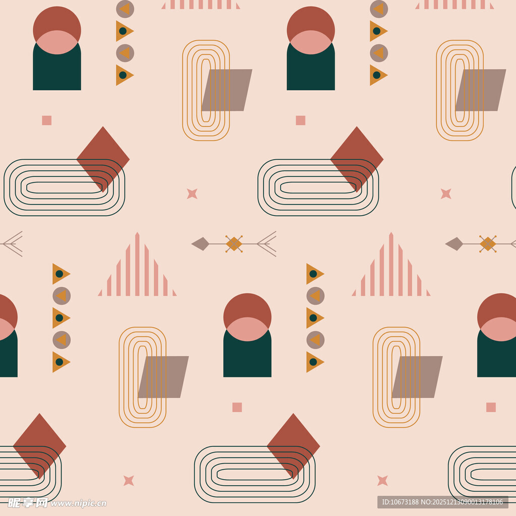 几何人物图案背景设计