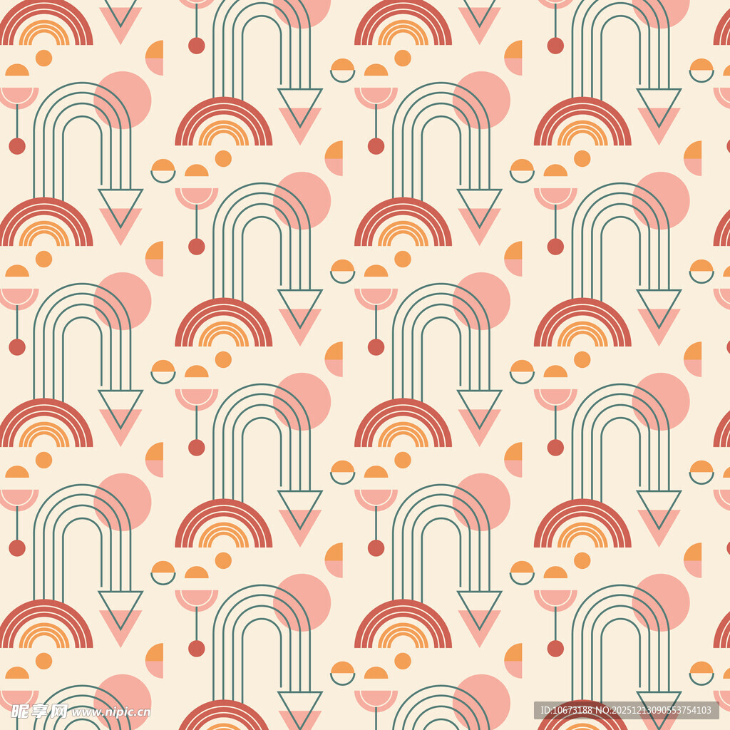 彩虹云朵铅笔图案背景