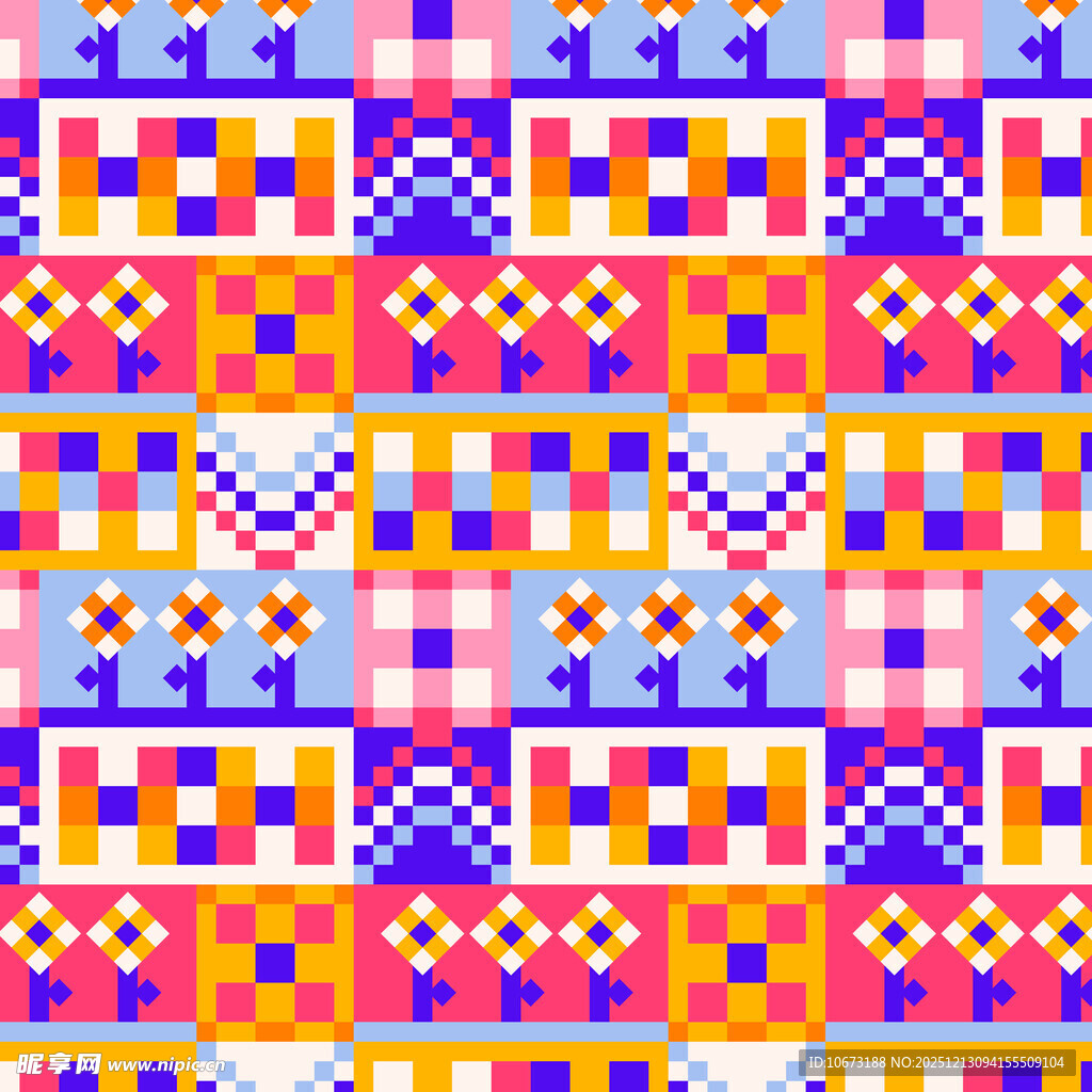 多彩几何图案无缝拼接