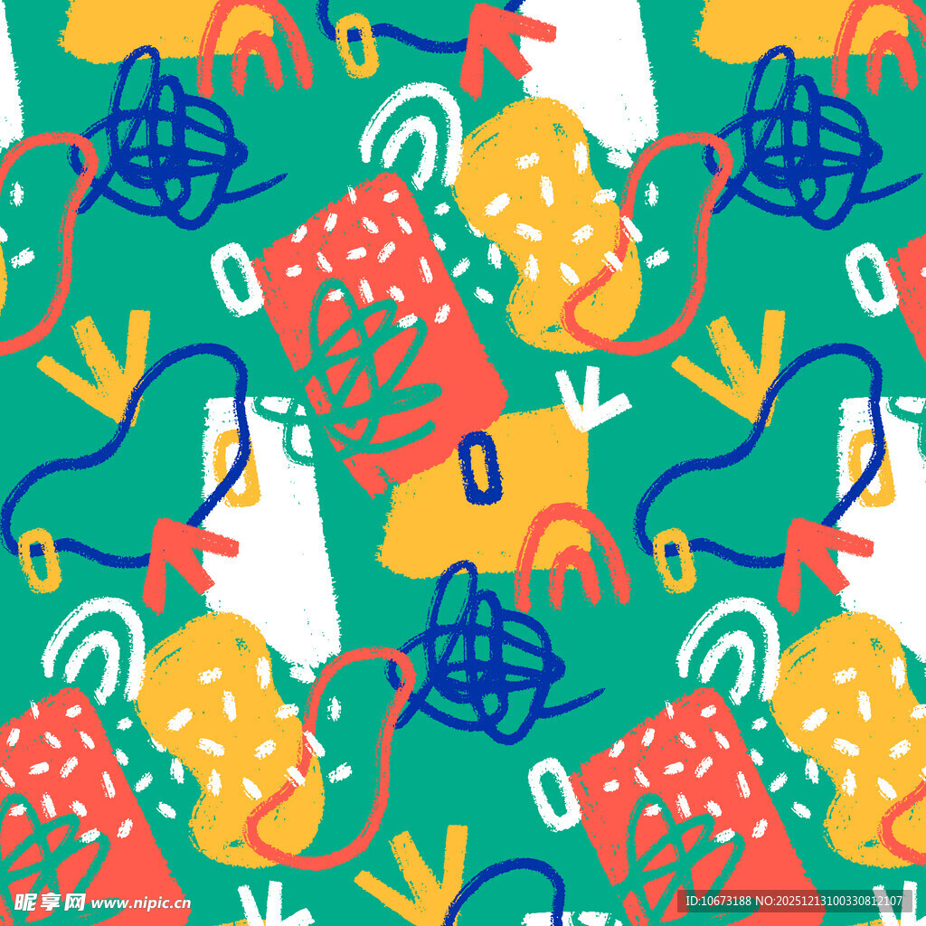 多彩卡通鸟儿花卉图案设计